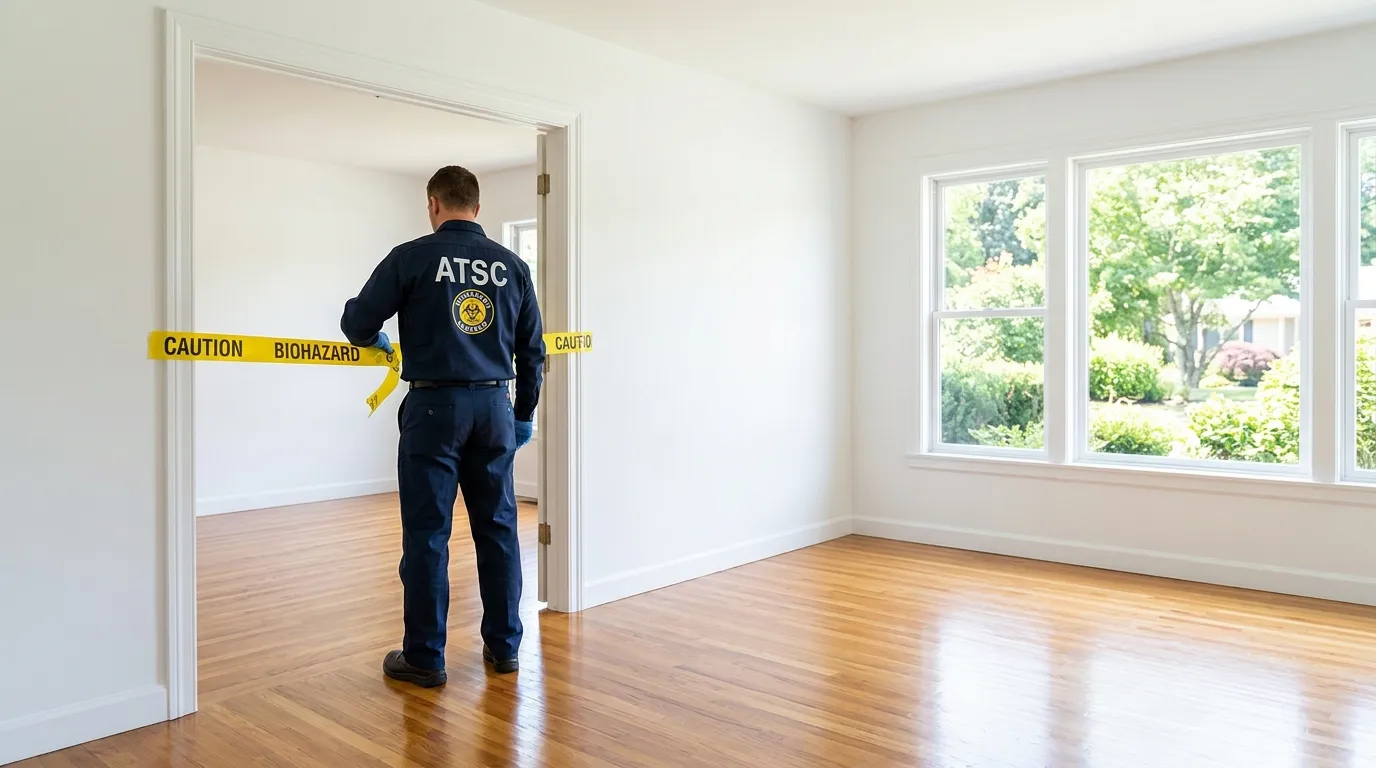 Certified biohazard cleanup crew performing Decomposition Cleanup in Seymour